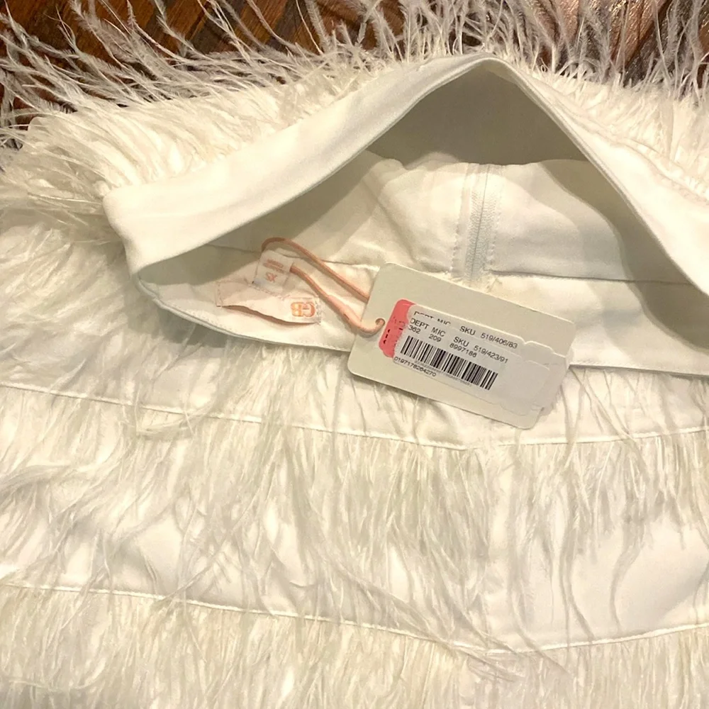 Gianni Bini White Feather Mini Skirt - Picture 3 of 3